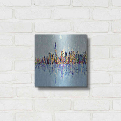 Luxe Metal Art 'New York Guache' by David Manlove, Metal Wall Art,12x12