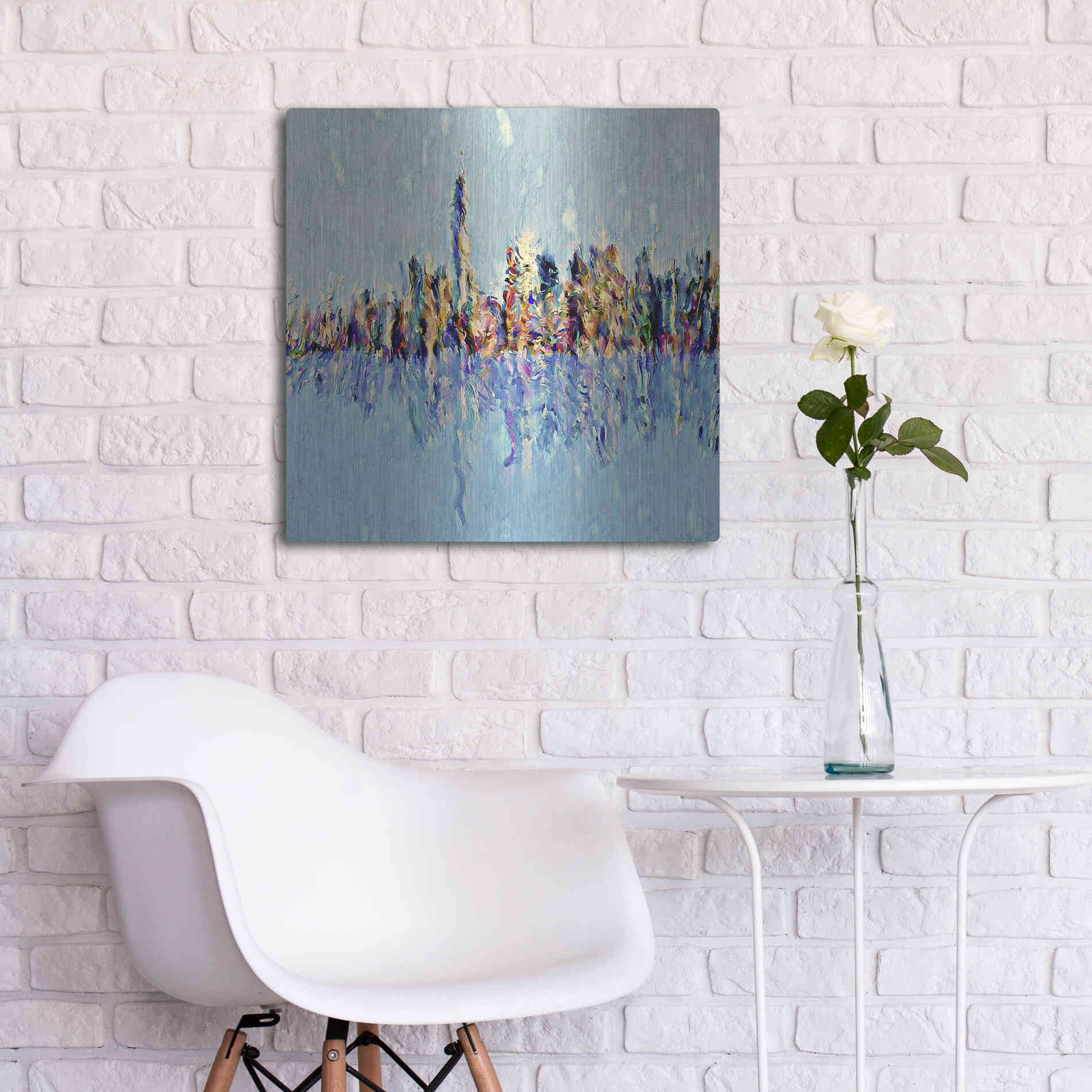 Luxe Metal Art 'New York Guache' by David Manlove, Metal Wall Art,24x24