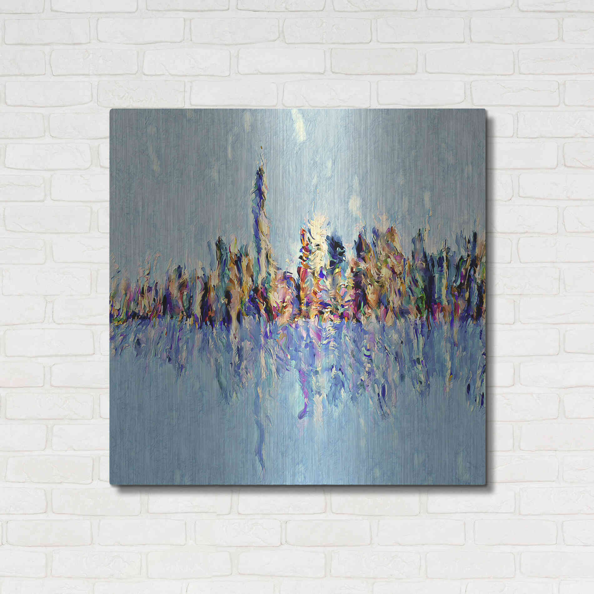 Luxe Metal Art 'New York Guache' by David Manlove, Metal Wall Art,36x36