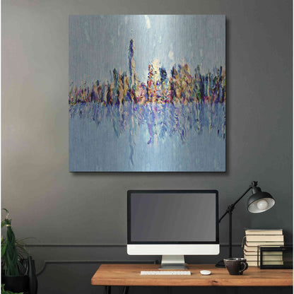 Luxe Metal Art 'New York Guache' by David Manlove, Metal Wall Art,36x36