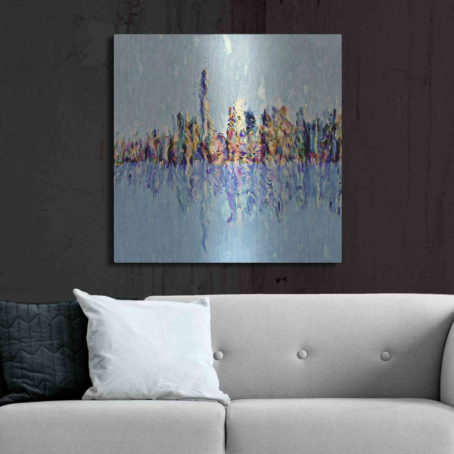 Luxe Metal Art 'New York Guache' by David Manlove, Metal Wall Art,36x36