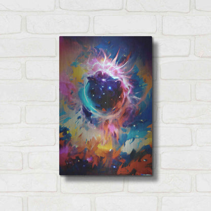 Luxe Metal Art 'Black Sun' by David Manlove, Metal Wall Art,12x16