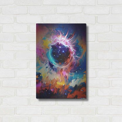 Luxe Metal Art 'Black Sun' by David Manlove, Metal Wall Art,16x24