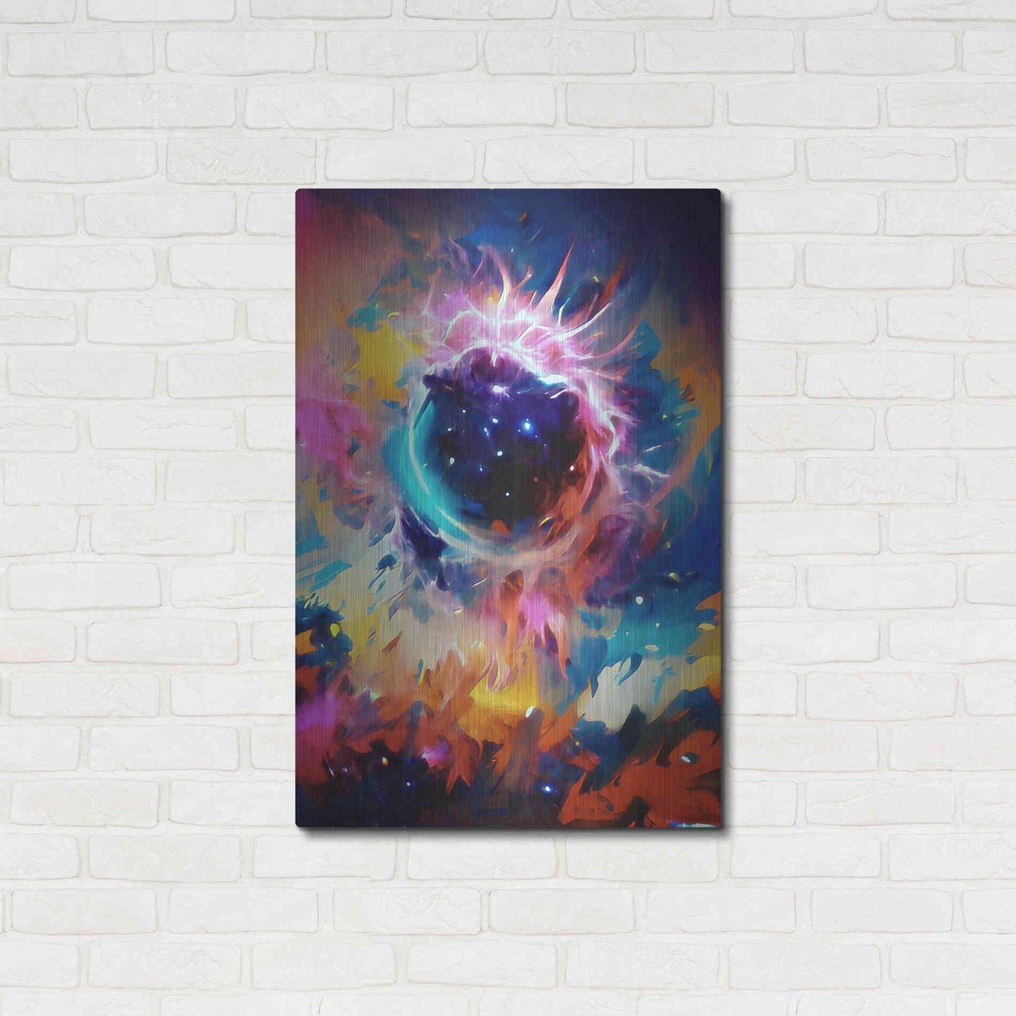 Luxe Metal Art 'Black Sun' by David Manlove, Metal Wall Art,24x36