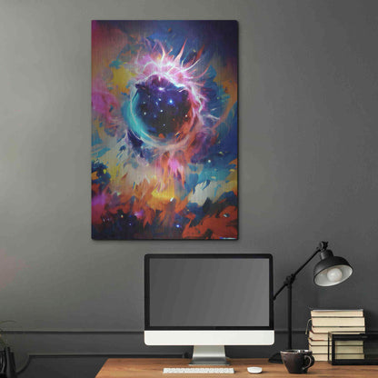 Luxe Metal Art 'Black Sun' by David Manlove, Metal Wall Art,24x36