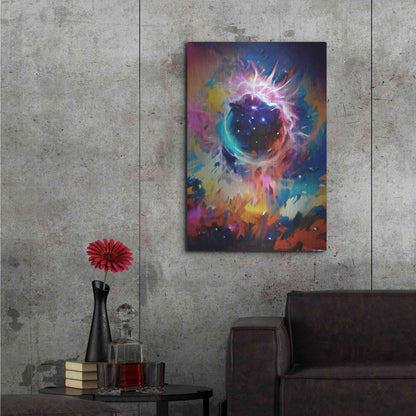 Luxe Metal Art 'Black Sun' by David Manlove, Metal Wall Art,24x36