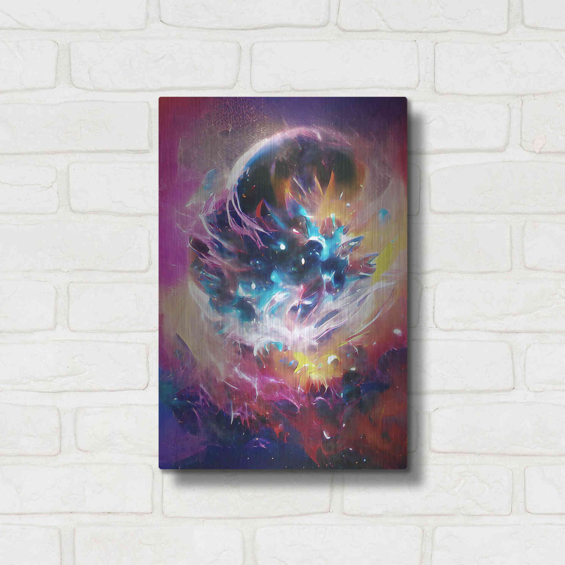 Luxe Metal Art 'The Merger' by David Manlove, Metal Wall Art,12x16