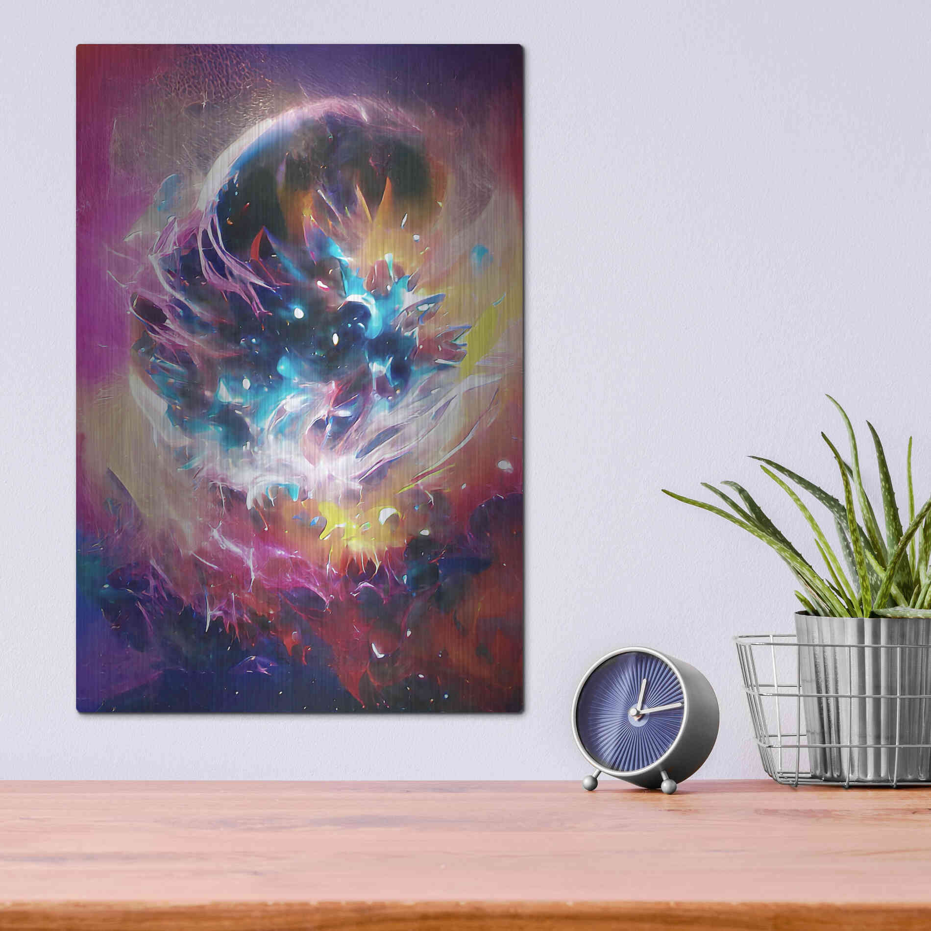 Luxe Metal Art 'The Merger' by David Manlove, Metal Wall Art,12x16