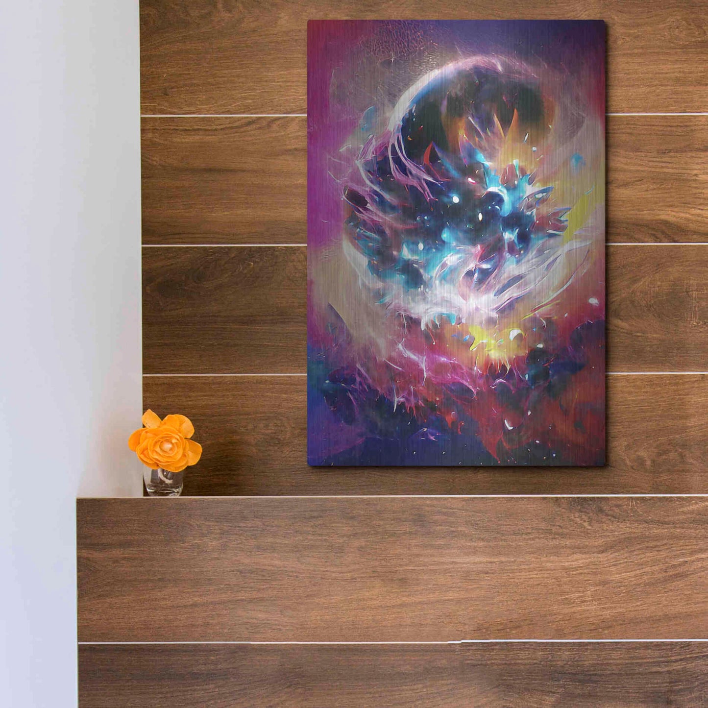 Luxe Metal Art 'The Merger' by David Manlove, Metal Wall Art,12x16