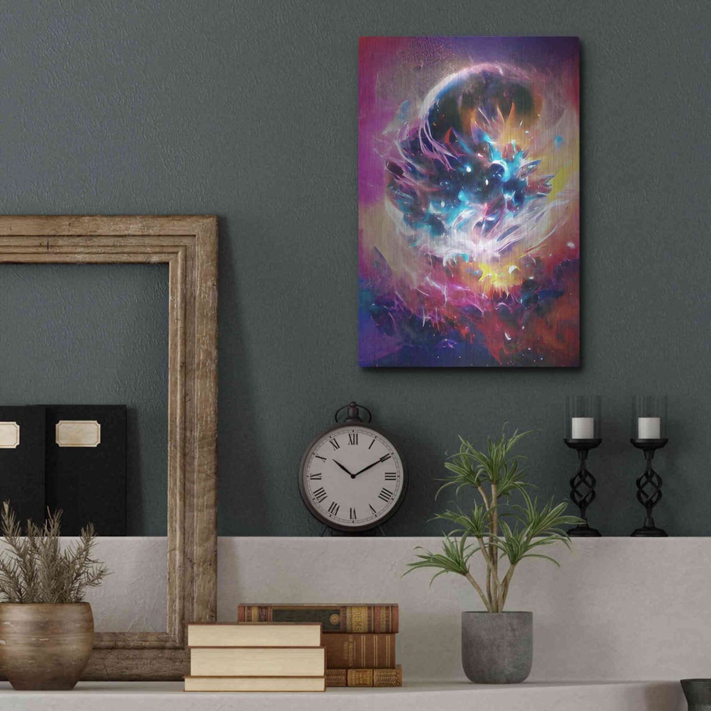 Luxe Metal Art 'The Merger' by David Manlove, Metal Wall Art,12x16