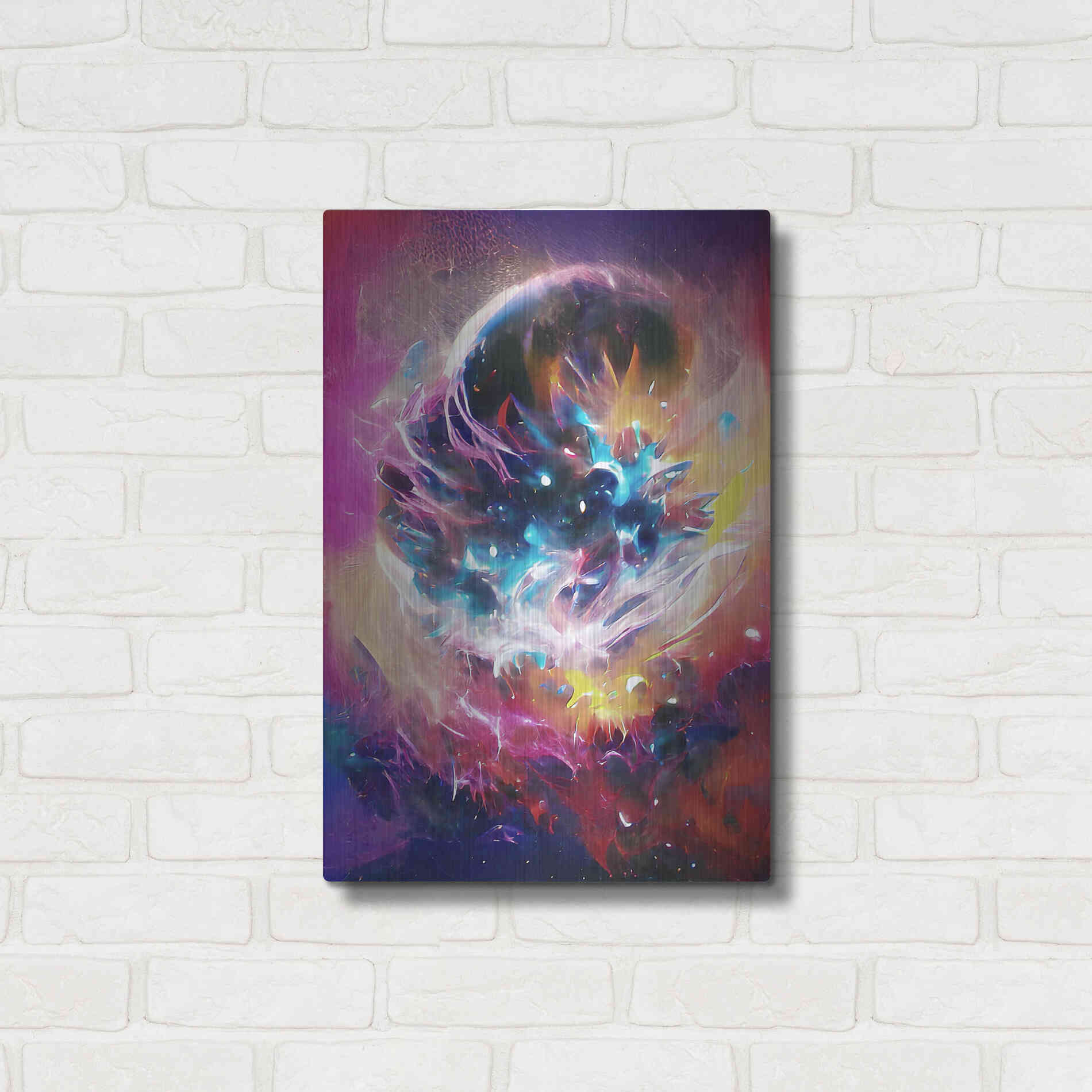 Luxe Metal Art 'The Merger' by David Manlove, Metal Wall Art,16x24