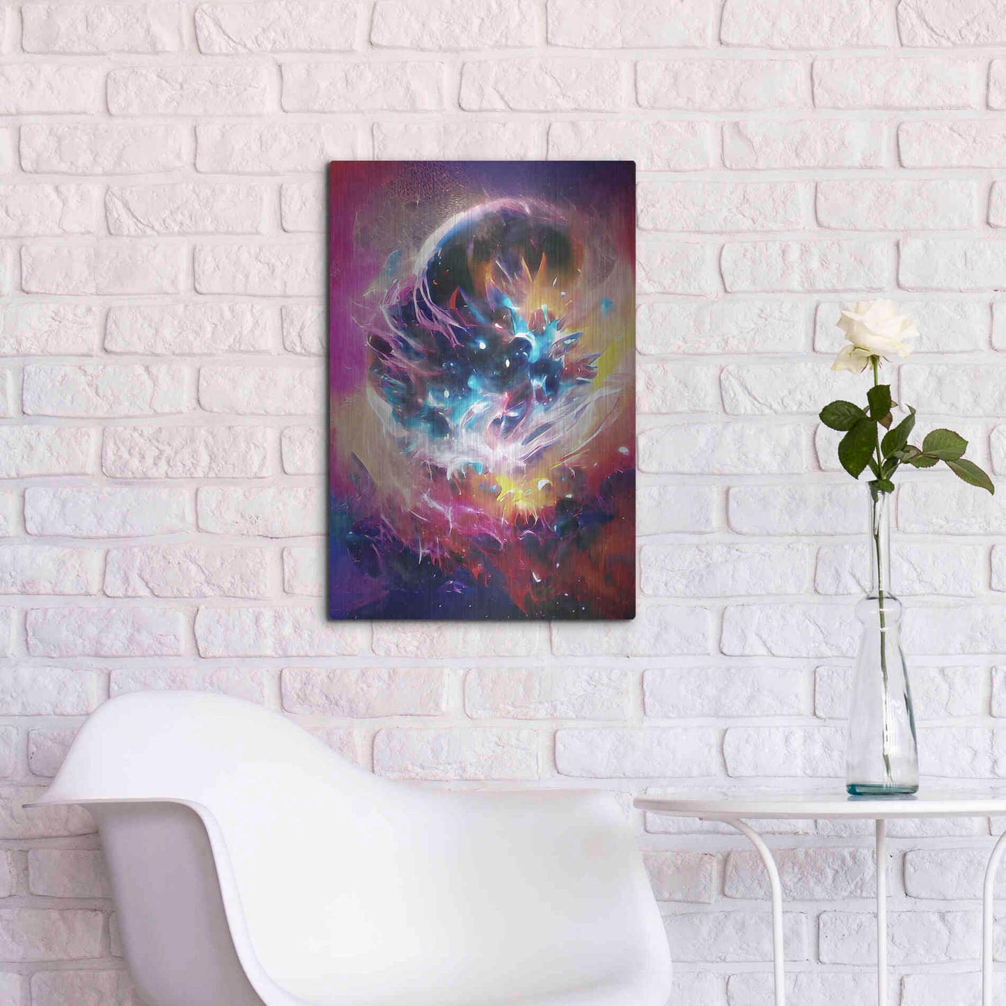 Luxe Metal Art 'The Merger' by David Manlove, Metal Wall Art,16x24