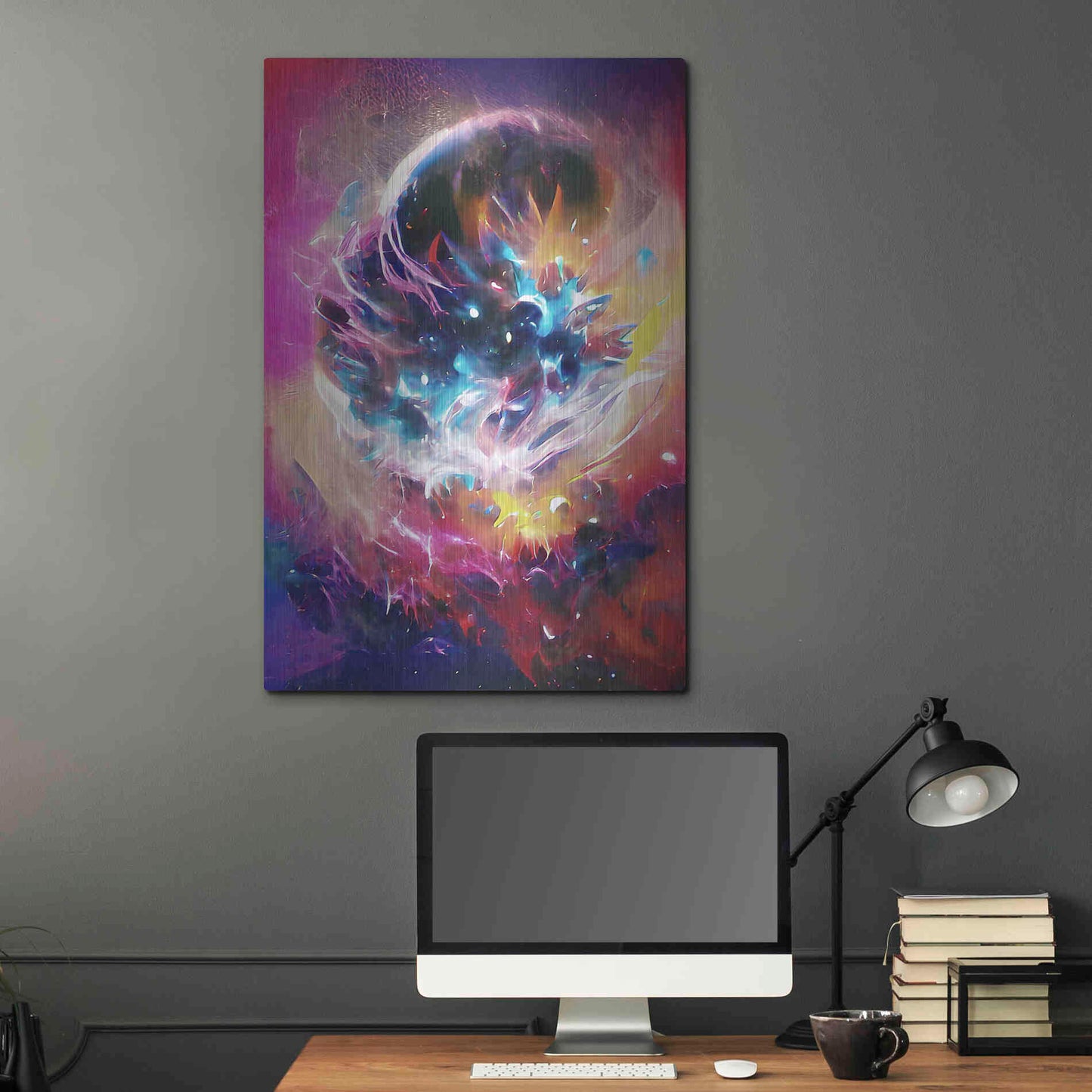 Luxe Metal Art 'The Merger' by David Manlove, Metal Wall Art,24x36