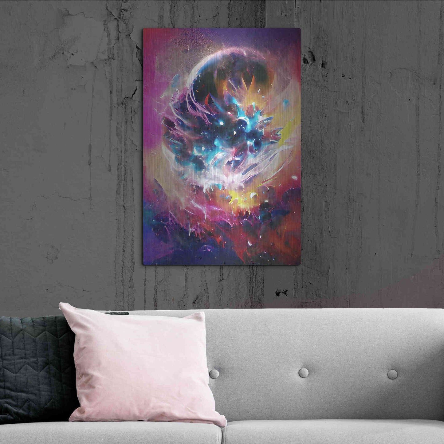 Luxe Metal Art 'The Merger' by David Manlove, Metal Wall Art,24x36