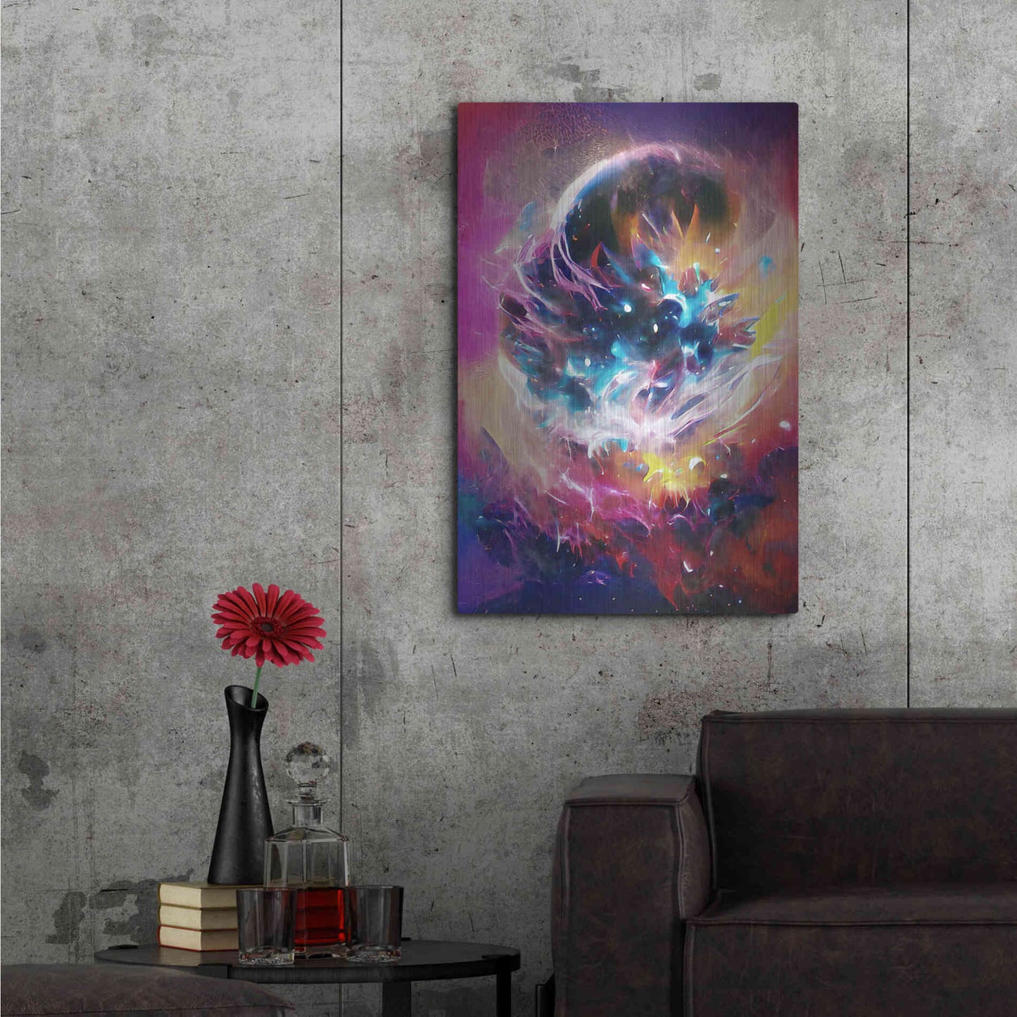 Luxe Metal Art 'The Merger' by David Manlove, Metal Wall Art,24x36