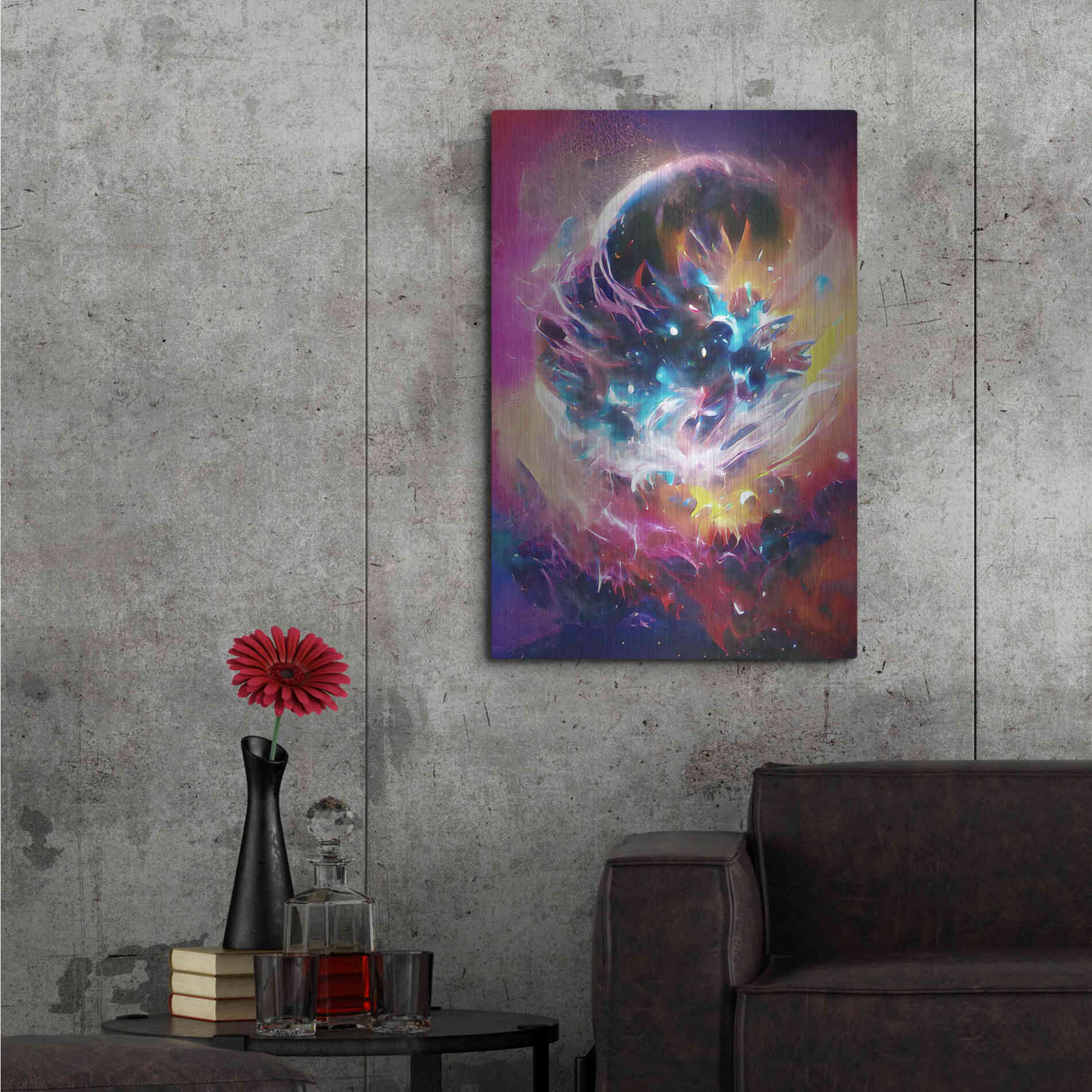 Luxe Metal Art 'The Merger' by David Manlove, Metal Wall Art,24x36