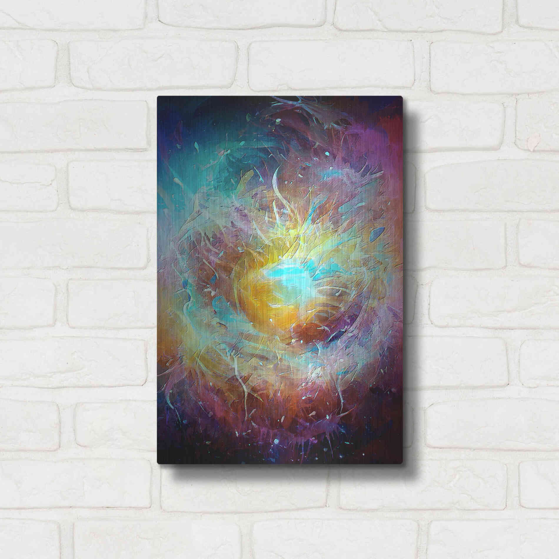 Luxe Metal Art 'Ai Astronomy 1' by David Manlove, Metal Wall Art,12x16