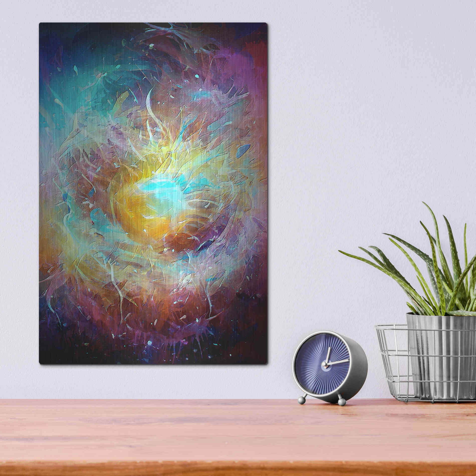 Luxe Metal Art 'Ai Astronomy 1' by David Manlove, Metal Wall Art,12x16