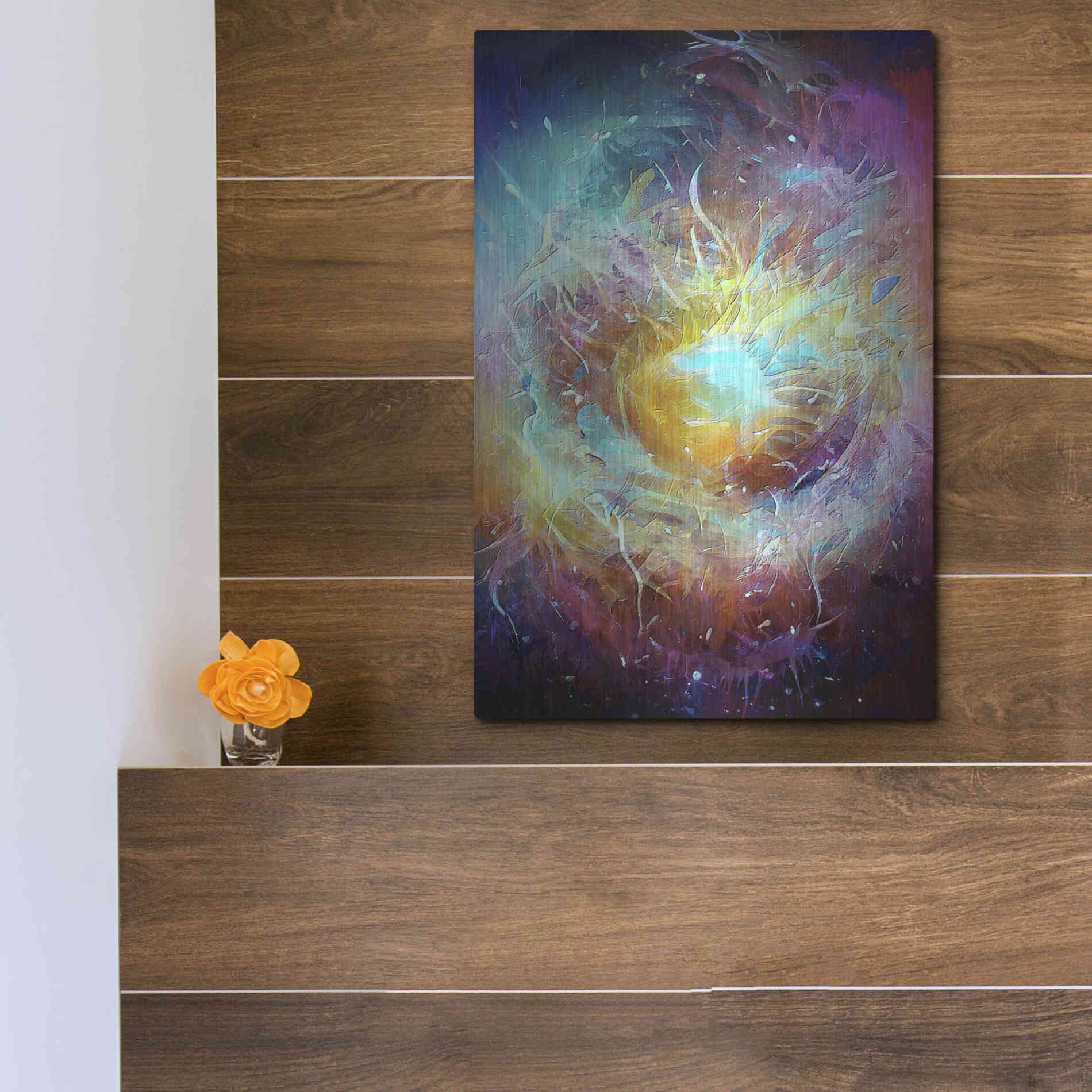 Luxe Metal Art 'Ai Astronomy 1' by David Manlove, Metal Wall Art,12x16