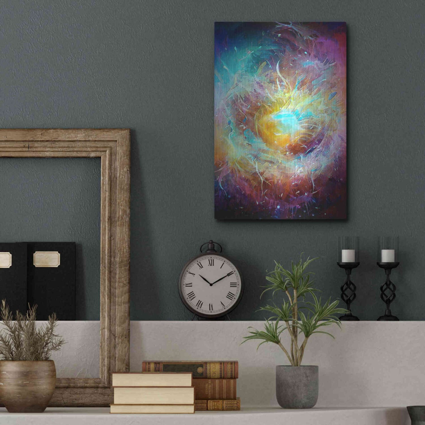 Luxe Metal Art 'Ai Astronomy 1' by David Manlove, Metal Wall Art,12x16