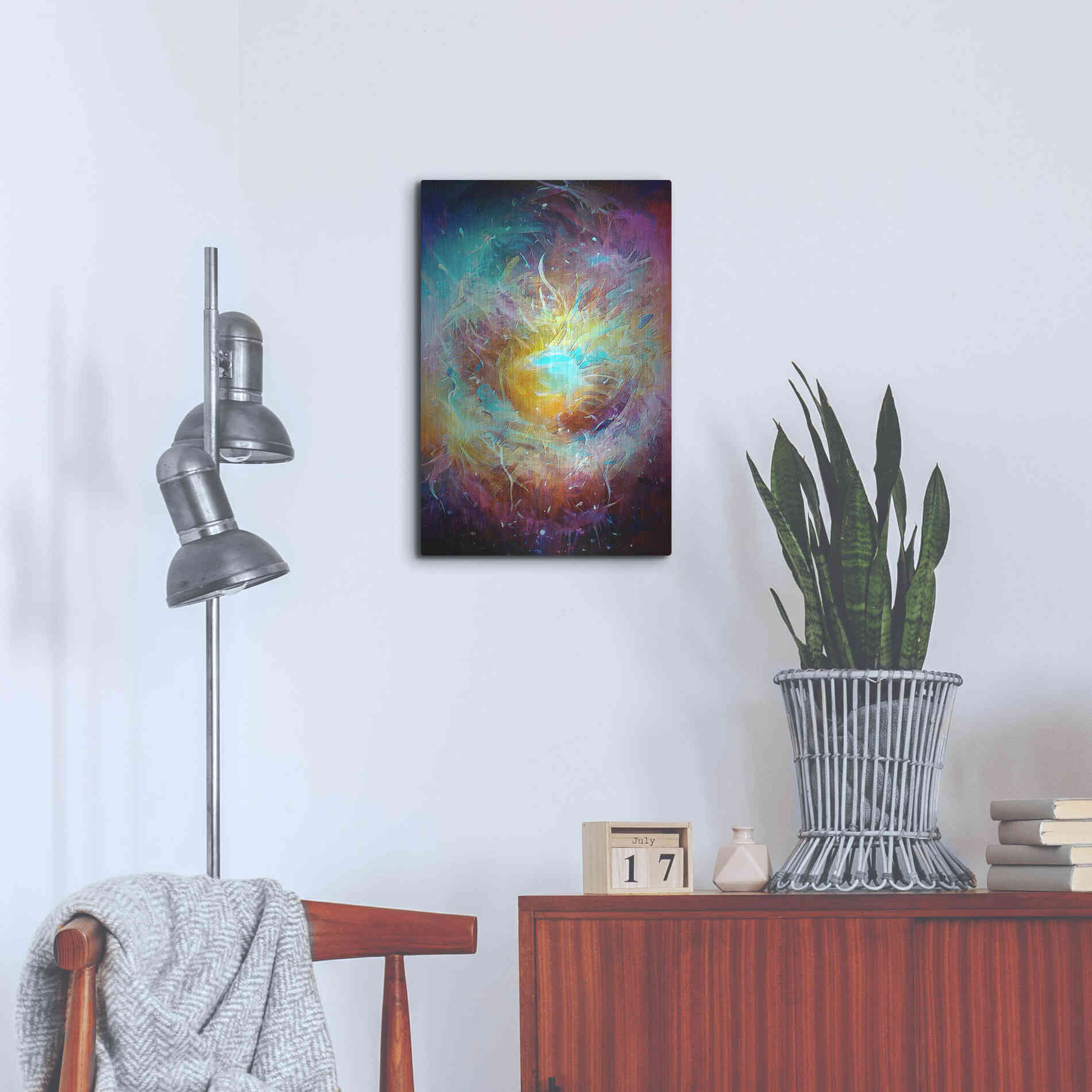 Luxe Metal Art 'Ai Astronomy 1' by David Manlove, Metal Wall Art,16x24