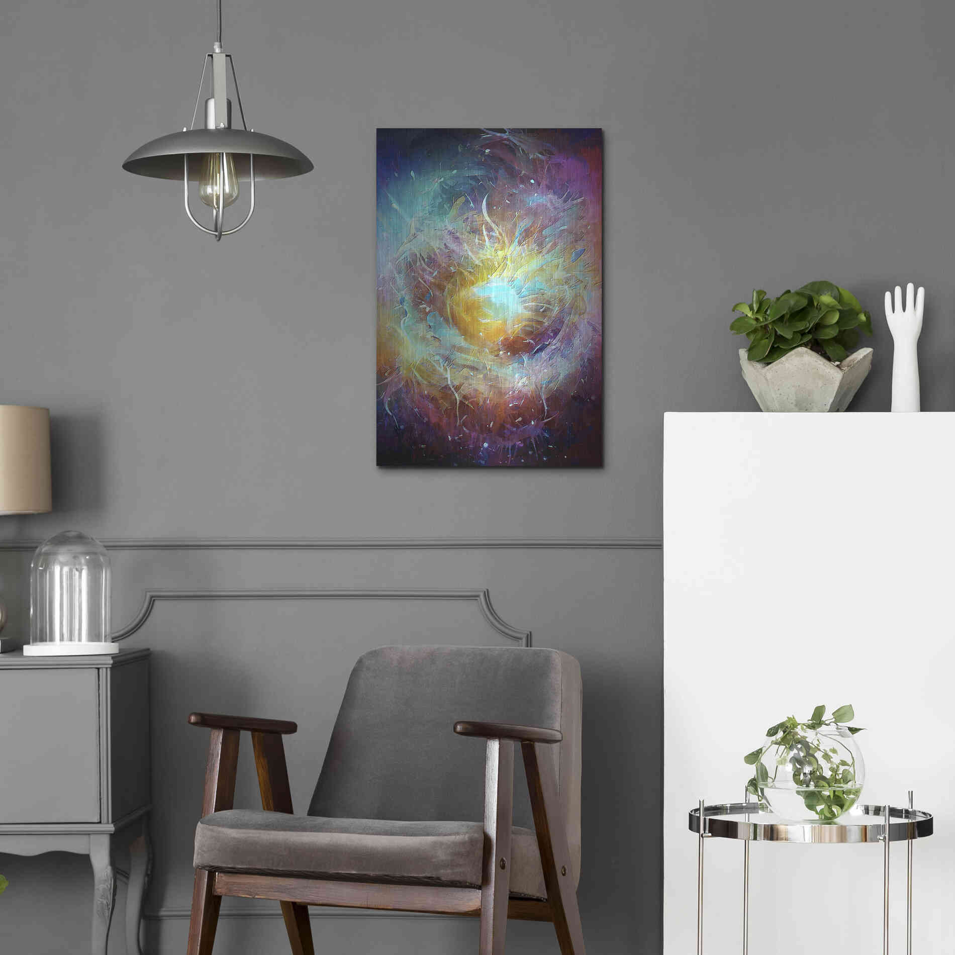 Luxe Metal Art 'Ai Astronomy 1' by David Manlove, Metal Wall Art,16x24