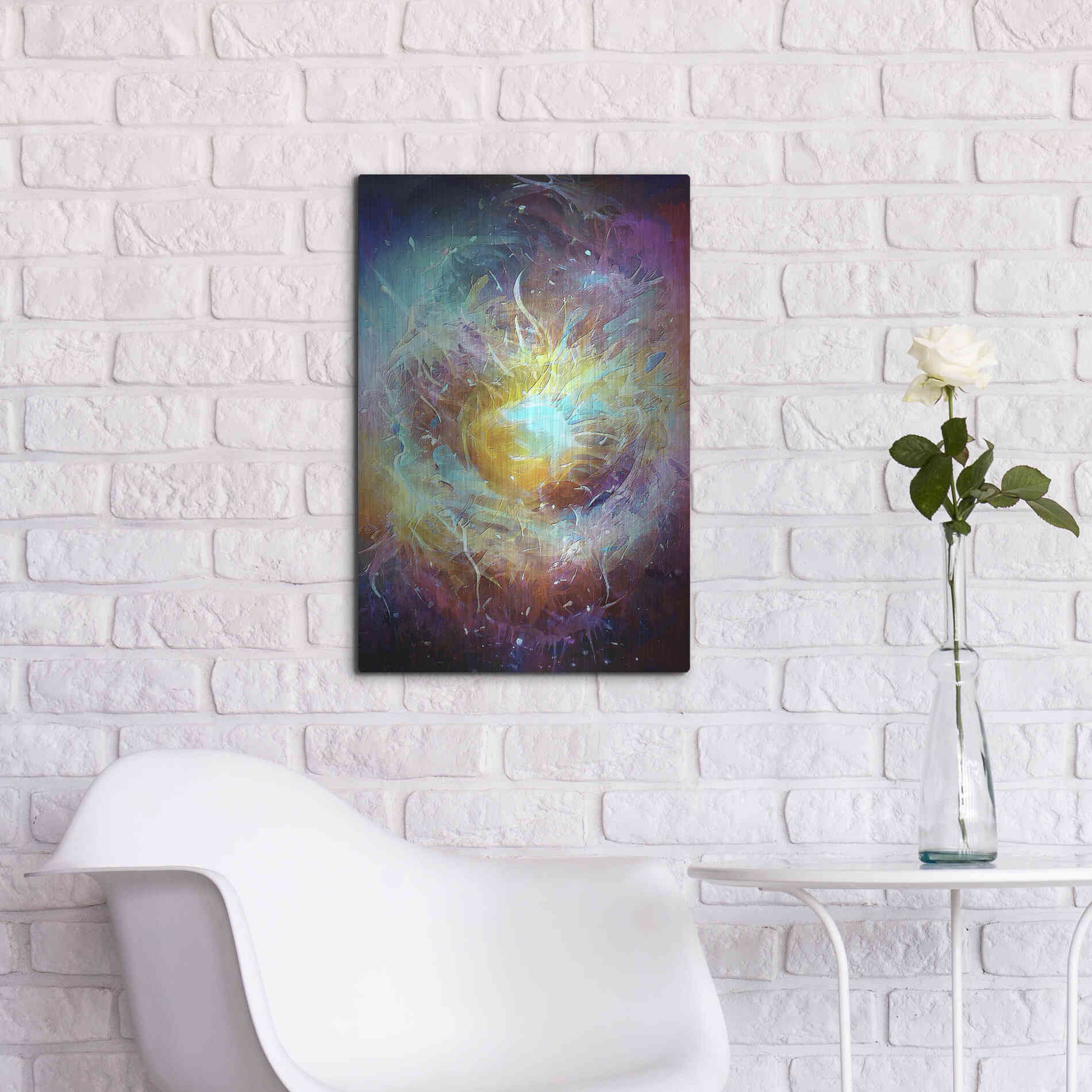 Luxe Metal Art 'Ai Astronomy 1' by David Manlove, Metal Wall Art,16x24