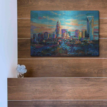 Luxe Metal Art 'The Queen City Charlotte North Carolina' by Jace D McTier, Metal Wall Art,16x12