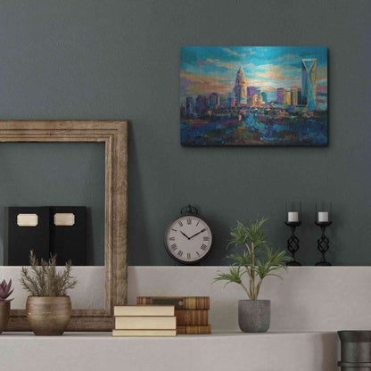 Luxe Metal Art 'The Queen City Charlotte North Carolina' by Jace D McTier, Metal Wall Art,16x12