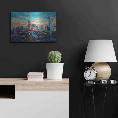 Luxe Metal Art 'The Queen City Charlotte North Carolina' by Jace D McTier, Metal Wall Art,24x16