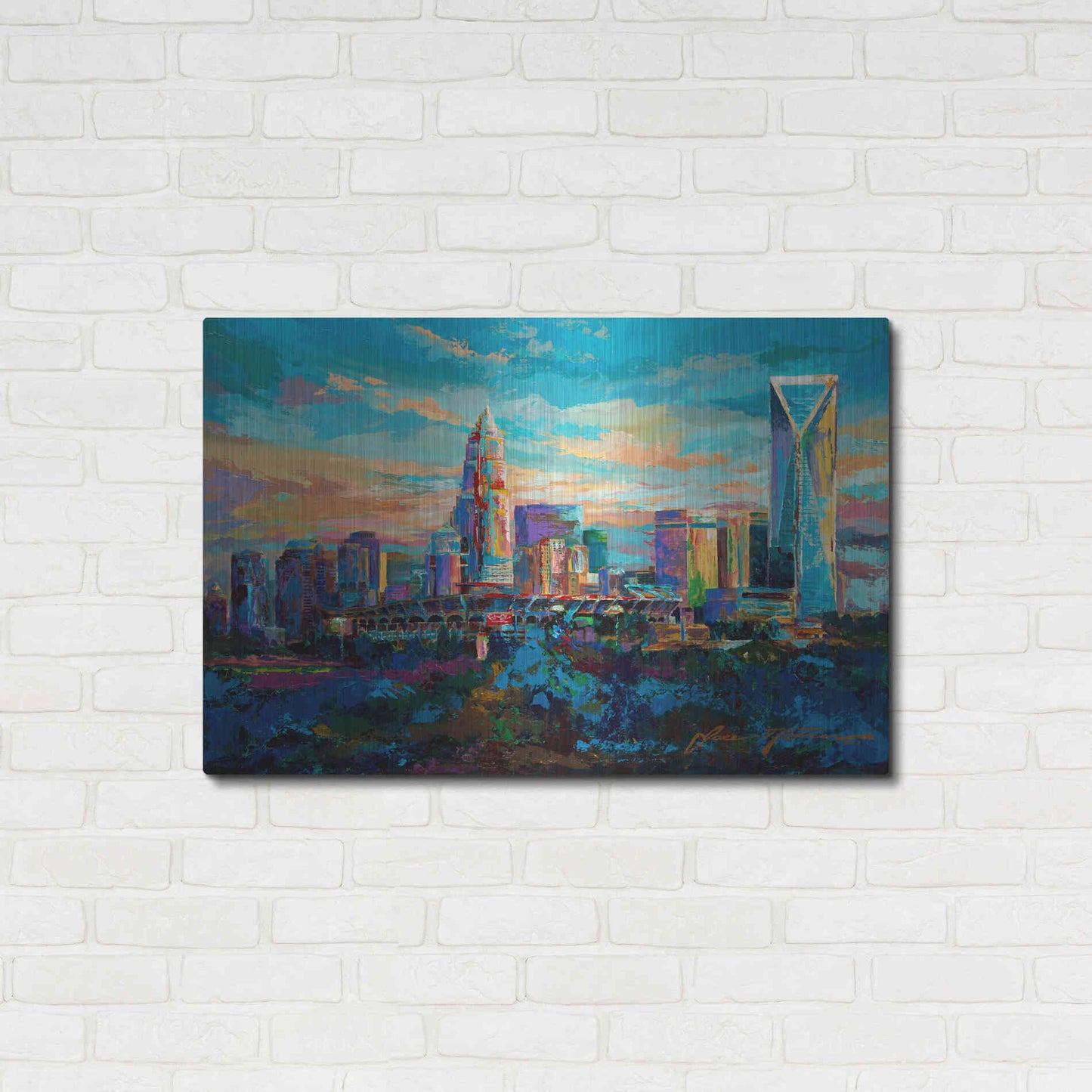 Luxe Metal Art 'The Queen City Charlotte North Carolina' by Jace D McTier, Metal Wall Art,36x24