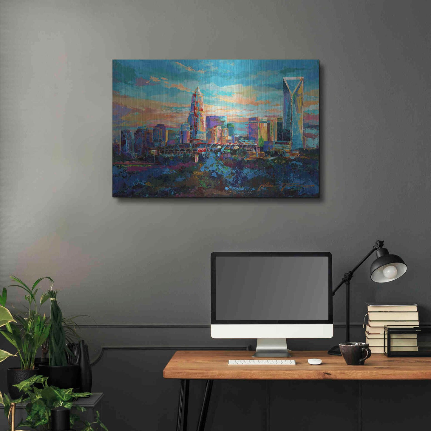 Luxe Metal Art 'The Queen City Charlotte North Carolina' by Jace D McTier, Metal Wall Art,36x24