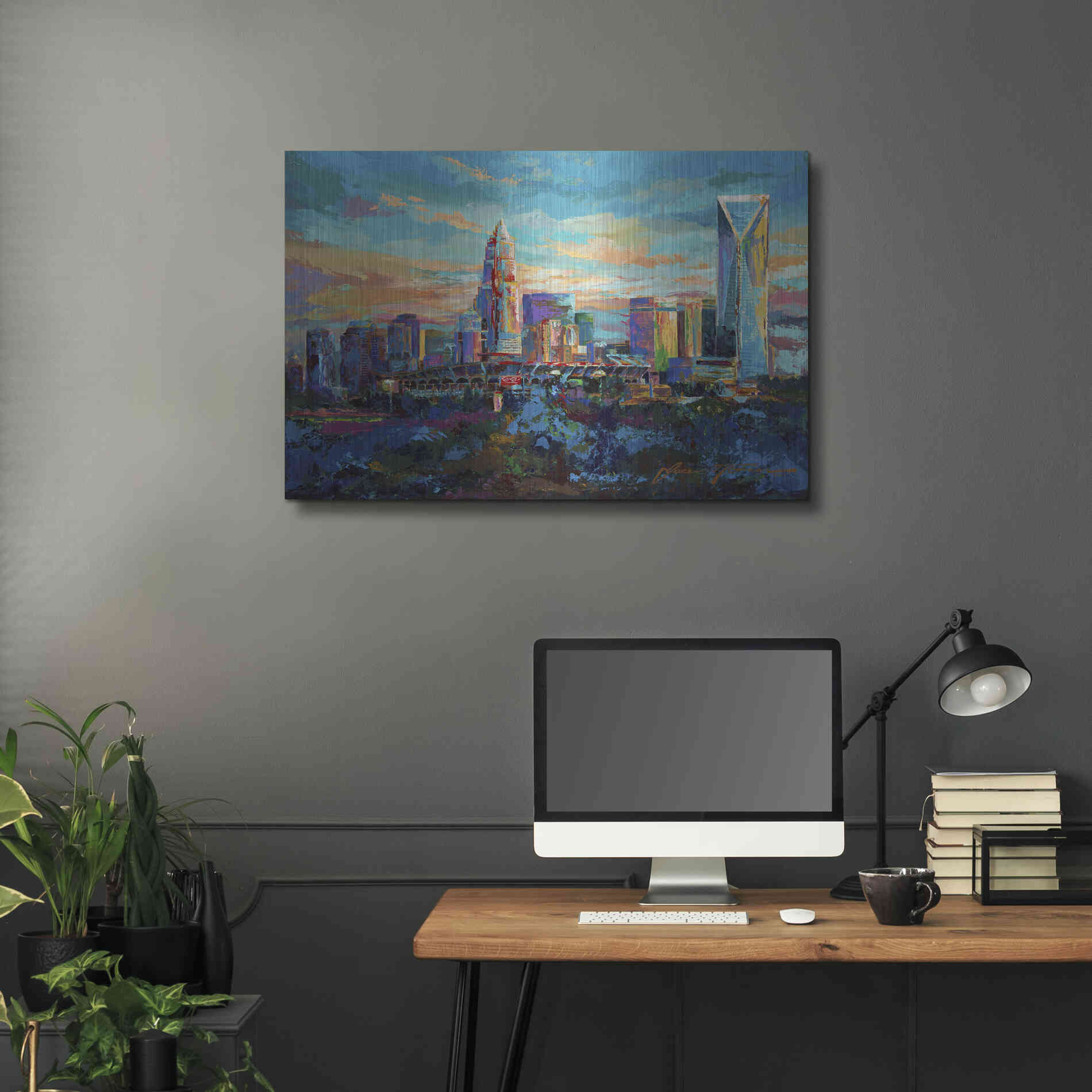 Luxe Metal Art 'The Queen City Charlotte North Carolina' by Jace D McTier, Metal Wall Art,36x24