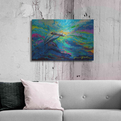 Luxe Metal Art 'After Dinner Swim Hammer Head Shark' by Jace D McTier, Metal Wall Art,36x24