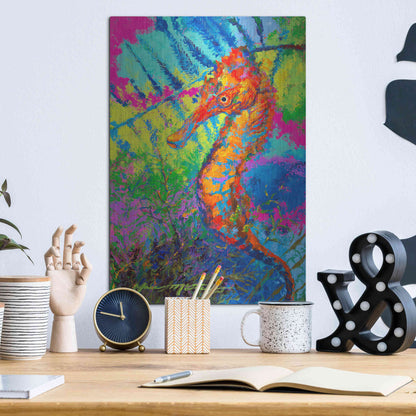 Luxe Metal Art 'Miniature Majesty of the Ocean Orange Caribbe' by Jace D McTier, Metal Wall Art,12x16