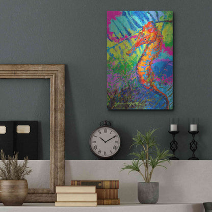 Luxe Metal Art 'Miniature Majesty of the Ocean Orange Caribbe' by Jace D McTier, Metal Wall Art,12x16