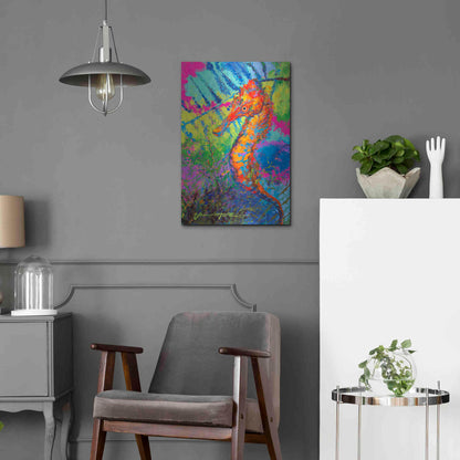 Luxe Metal Art 'Miniature Majesty of the Ocean Orange Caribbe' by Jace D McTier, Metal Wall Art,16x24