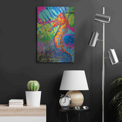 Luxe Metal Art 'Miniature Majesty of the Ocean Orange Caribbe' by Jace D McTier, Metal Wall Art,16x24