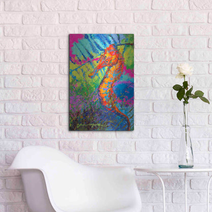 Luxe Metal Art 'Miniature Majesty of the Ocean Orange Caribbe' by Jace D McTier, Metal Wall Art,16x24