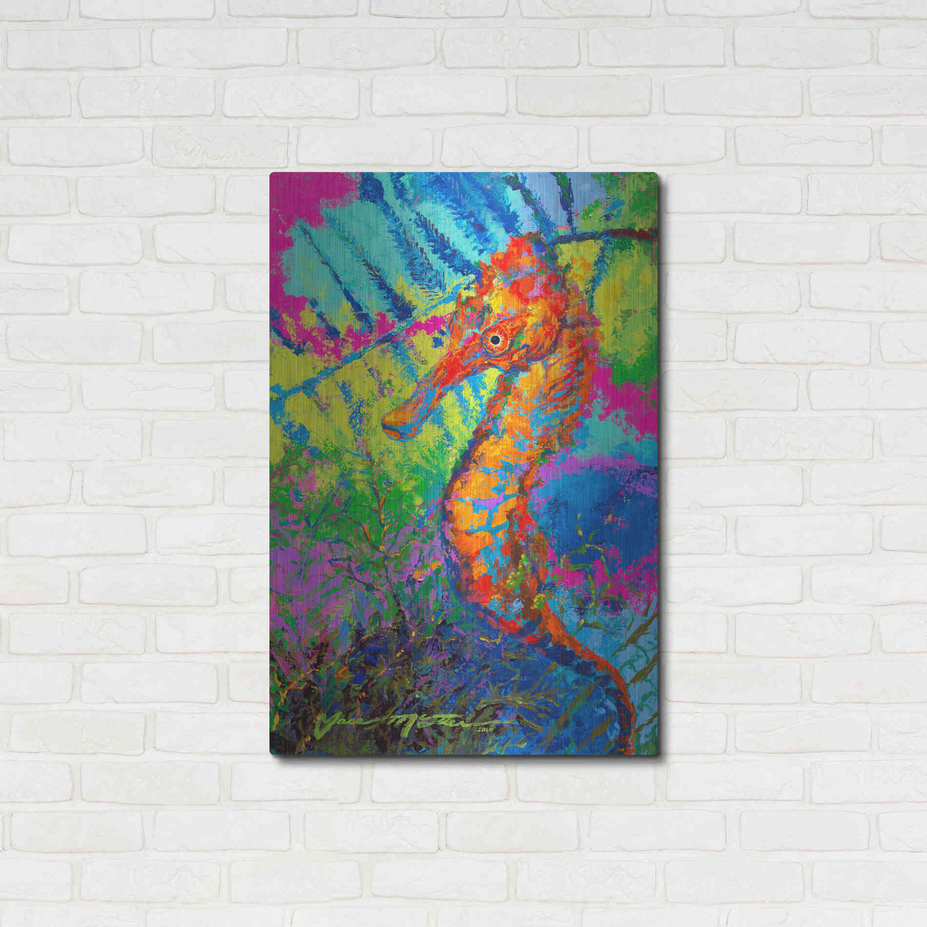 Luxe Metal Art 'Miniature Majesty of the Ocean Orange Caribbe' by Jace D McTier, Metal Wall Art,24x36