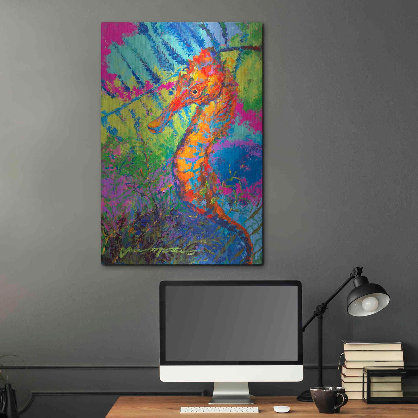 Luxe Metal Art 'Miniature Majesty of the Ocean Orange Caribbe' by Jace D McTier, Metal Wall Art,24x36