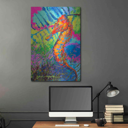 Luxe Metal Art 'Miniature Majesty of the Ocean Orange Caribbe' by Jace D McTier, Metal Wall Art,24x36