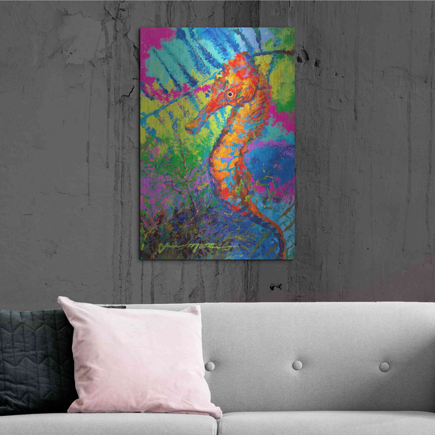 Luxe Metal Art 'Miniature Majesty of the Ocean Orange Caribbe' by Jace D McTier, Metal Wall Art,24x36