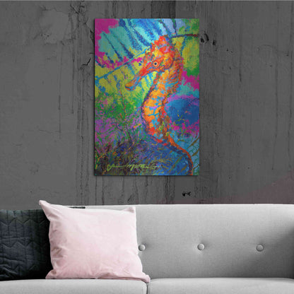 Luxe Metal Art 'Miniature Majesty of the Ocean Orange Caribbe' by Jace D McTier, Metal Wall Art,24x36