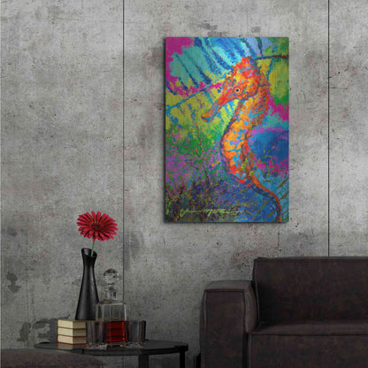 Luxe Metal Art 'Miniature Majesty of the Ocean Orange Caribbe' by Jace D McTier, Metal Wall Art,24x36