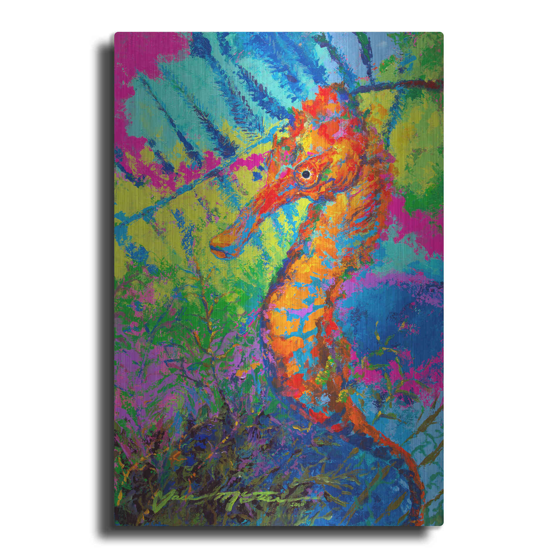 Luxe Metal Art 'Miniature Majesty of the Ocean Orange Caribbe' by Jace D McTier, Metal Wall Art