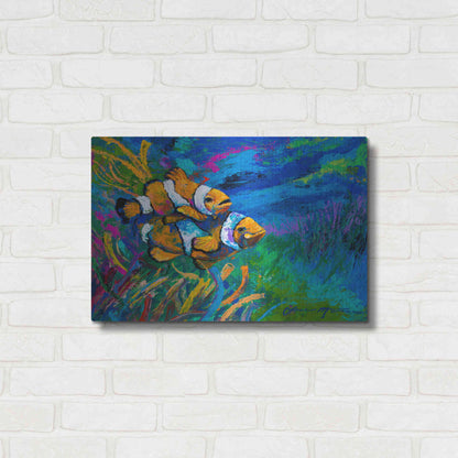 Luxe Metal Art 'The First Date Smiling Clownfish' by Jace D McTier, Metal Wall Art,24x16