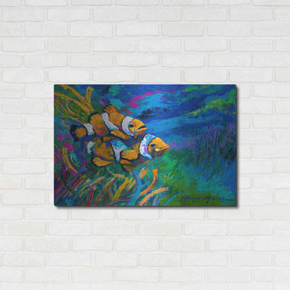 Luxe Metal Art 'The First Date Smiling Clownfish' by Jace D McTier, Metal Wall Art,36x24