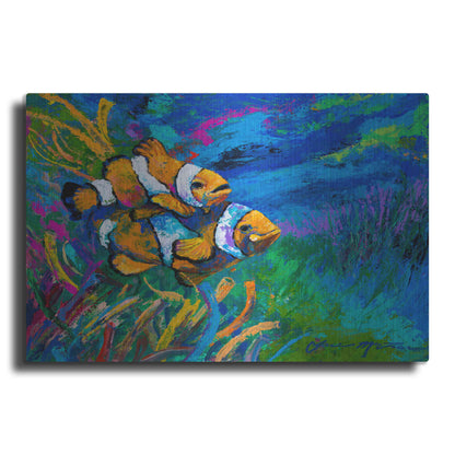 Luxe Metal Art 'The First Date Smiling Clownfish' by Jace D McTier, Metal Wall Art