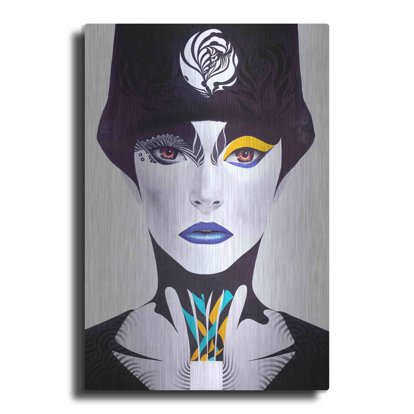 Luxe Metal Art 'Blue Lip' by MinJae, Metal Wall Art